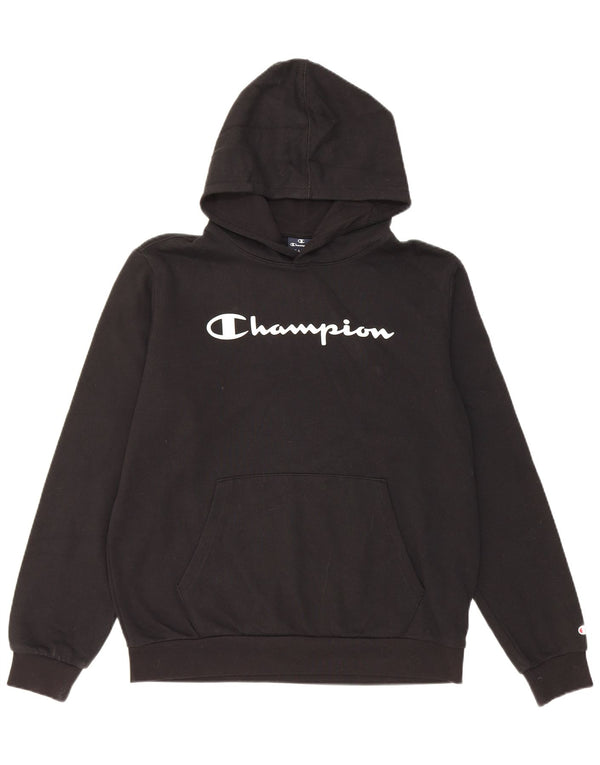 Chłopięcy sweter z kapturem Champion z grafiką, 15-16 lat, 2XL, czarna bawełna