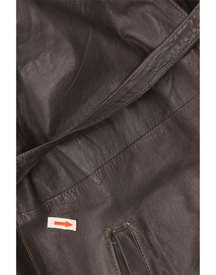 Vintage damska kurtka skórzana UK 16, duża, szara