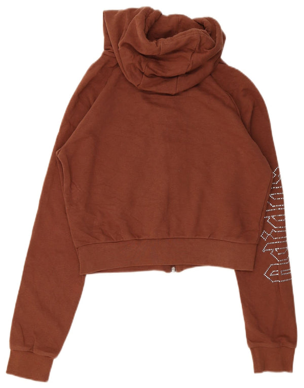 Damski sweter Adidas z grafiką i zamkiem błyskawicznym UK 12 Średni brązowy bawełniany