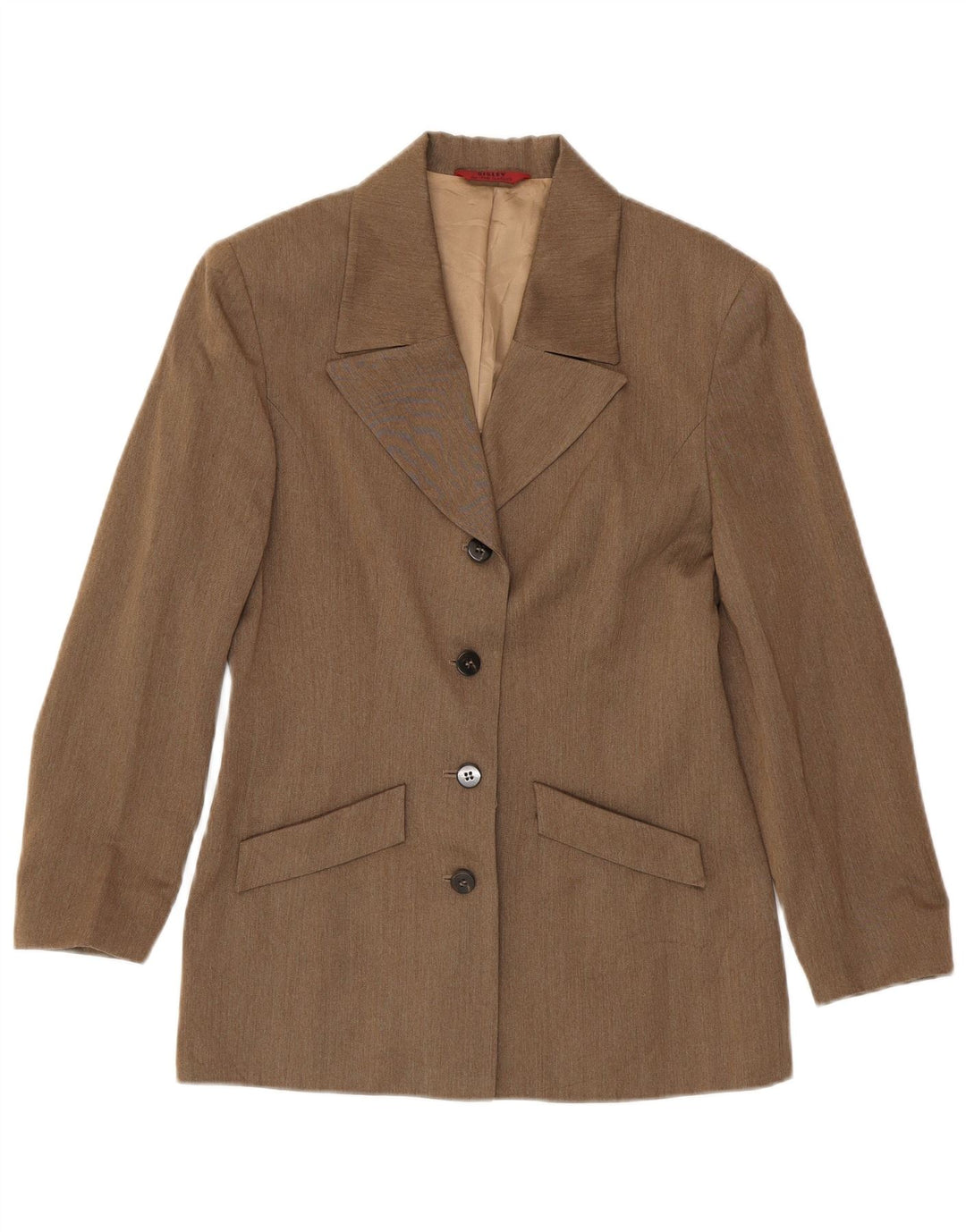 Damska marynarka zapinana na 4 guziki Sisley UK 10 Small Brown Wiskoza