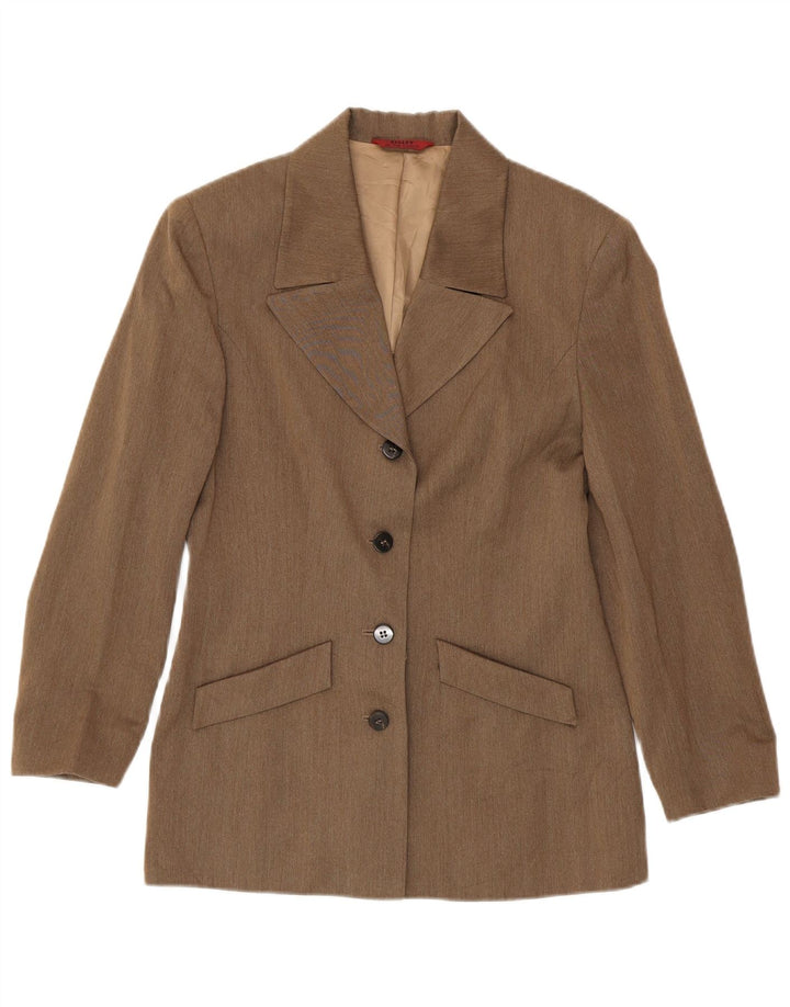Damska marynarka zapinana na 4 guziki Sisley UK 10 Small Brown Wiskoza