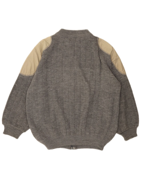 Sweter damski VINTAGE UK 18 XL, szary, blok kolorów