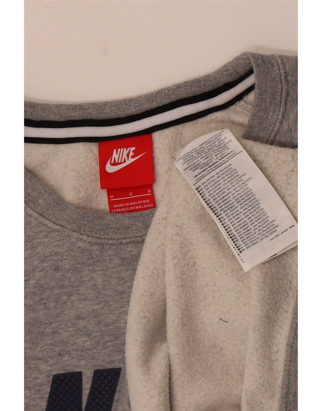 Męska bluza z grafiką Nike, średnia, szara, bawełniana nakrapiana