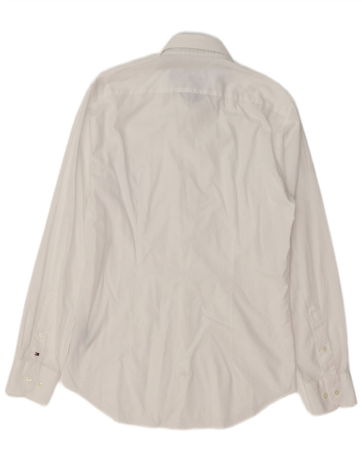 TOMMY HILFIGER Mens Slim Fit Shirt Size 15 38 Medium White Cotton