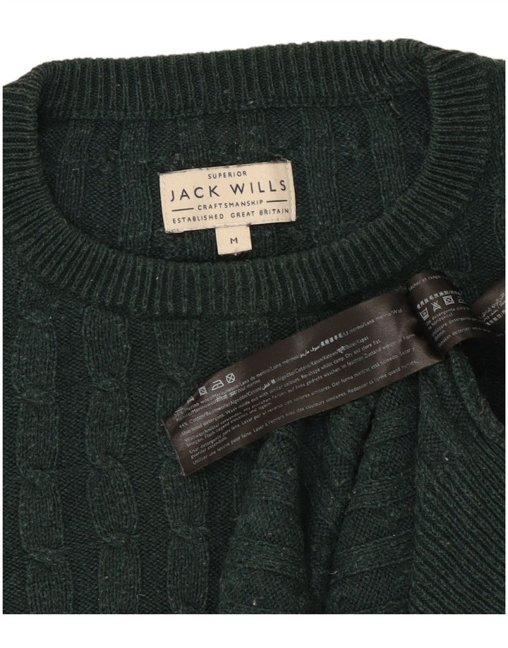 Męski sweter z okrągłym dekoltem Jack Wills, średnio zielona wełna