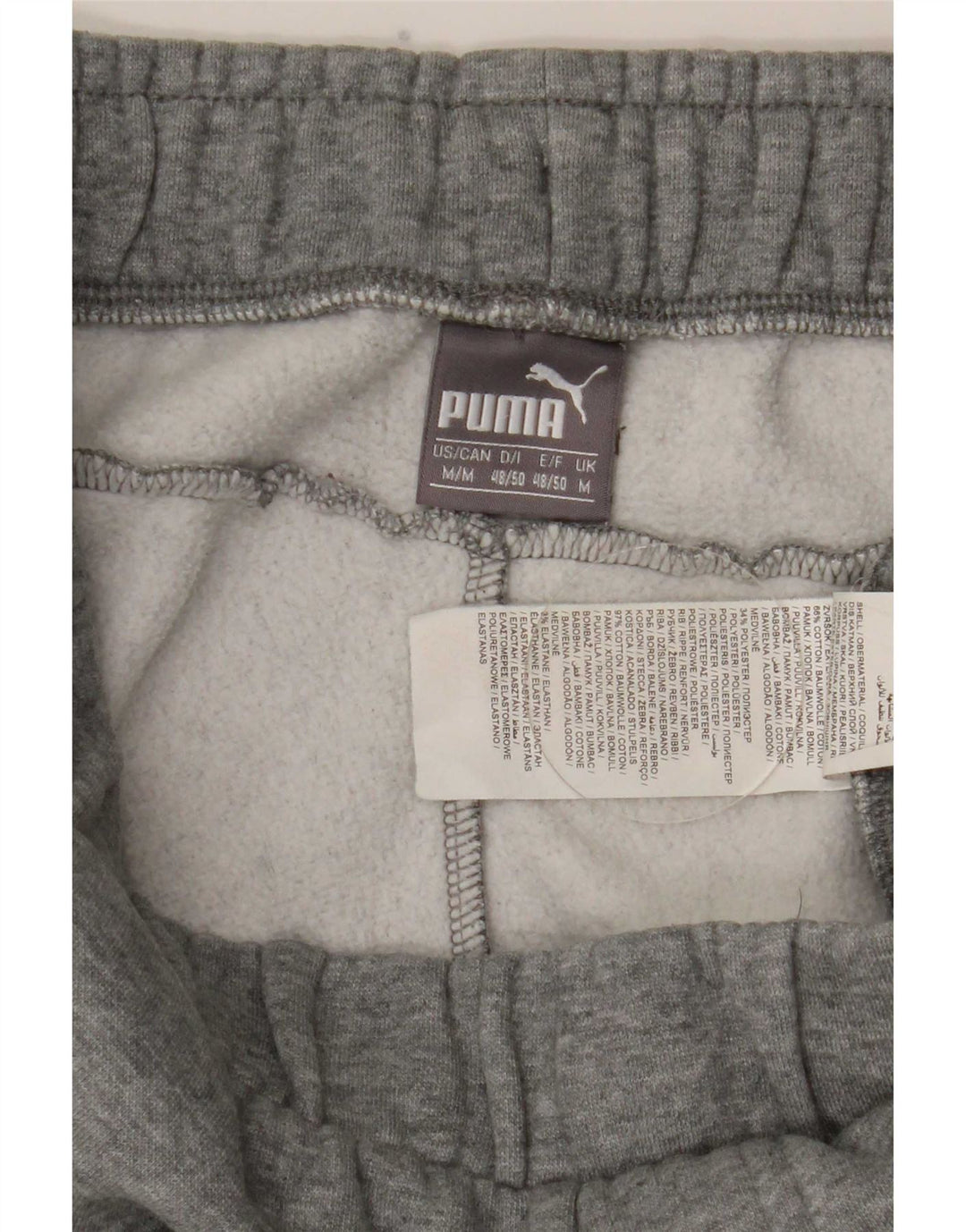Męskie spodnie dresowe Puma z grafiką, średnioszare, bawełniane