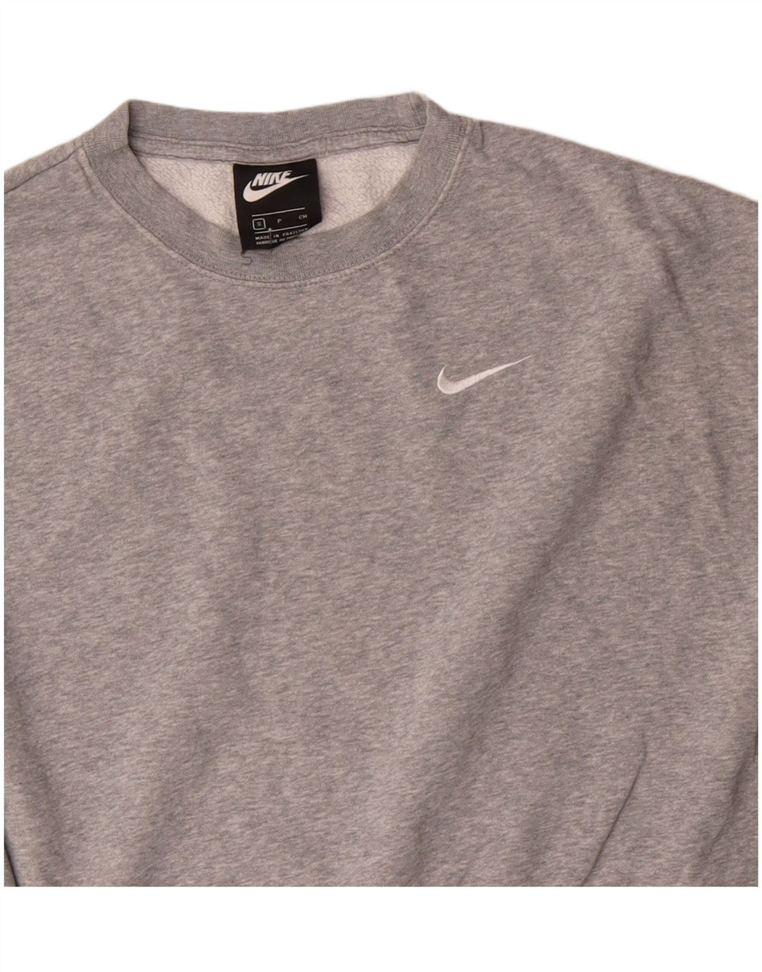 Damski sweter oversize NIKE Crop, UK 10, mały, szary, bawełniany