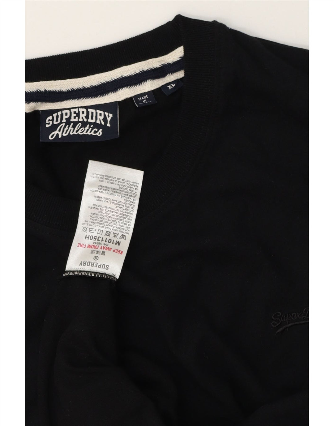 SUPERDRY Męski T-shirt Top XL, czarny, bawełniany