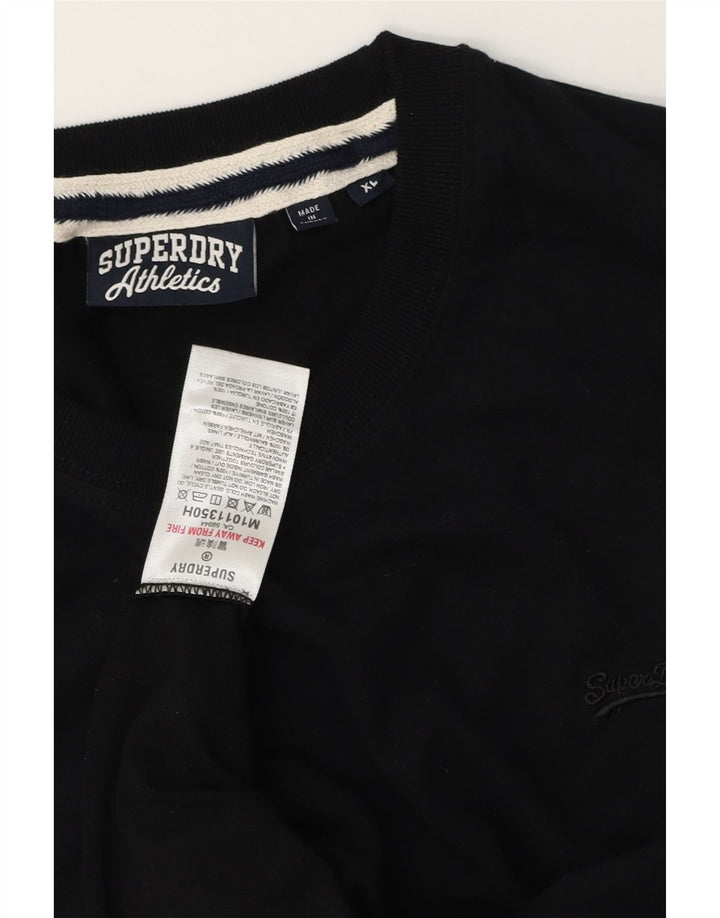 SUPERDRY Męski T-shirt Top XL, czarny, bawełniany