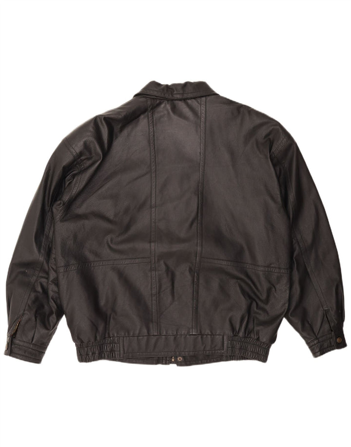 CANDA Męska kurtka skórzana UK 44 2XL Czarna skóra