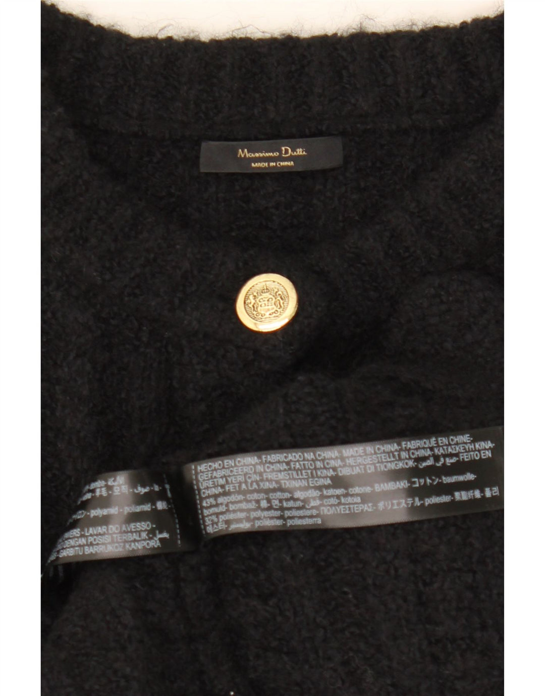 Sweter damski Massimo Dutti Crop Oversize Cardigan UK 10 Small Black