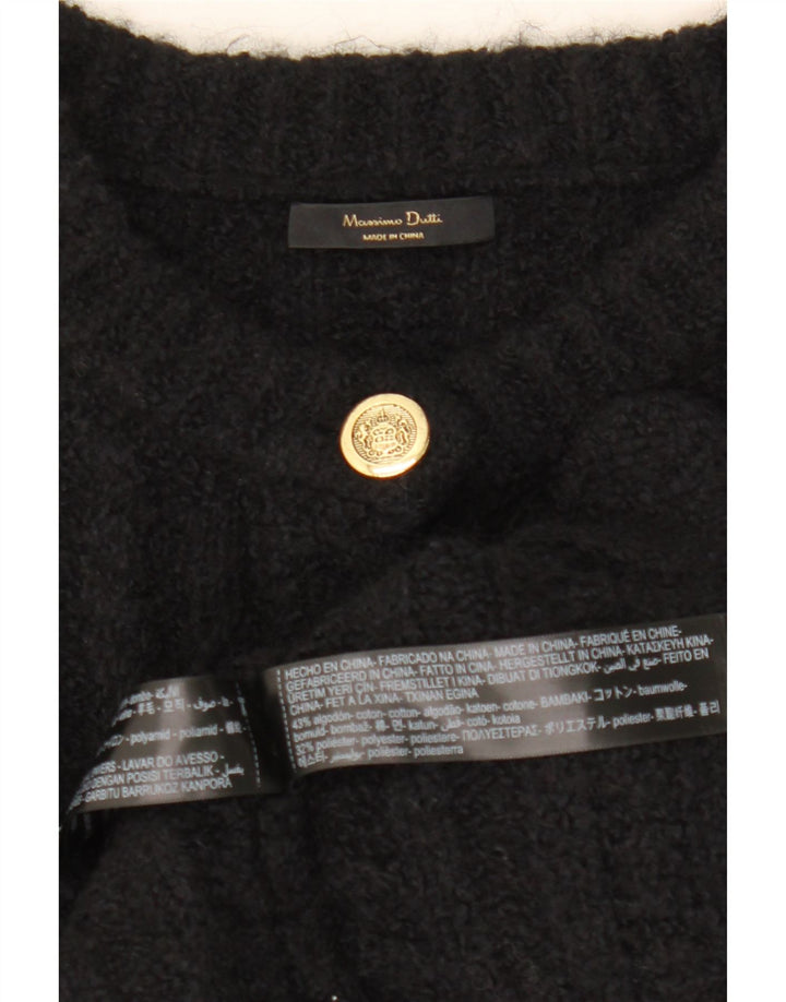 Sweter damski Massimo Dutti Crop Oversize Cardigan UK 10 Small Black