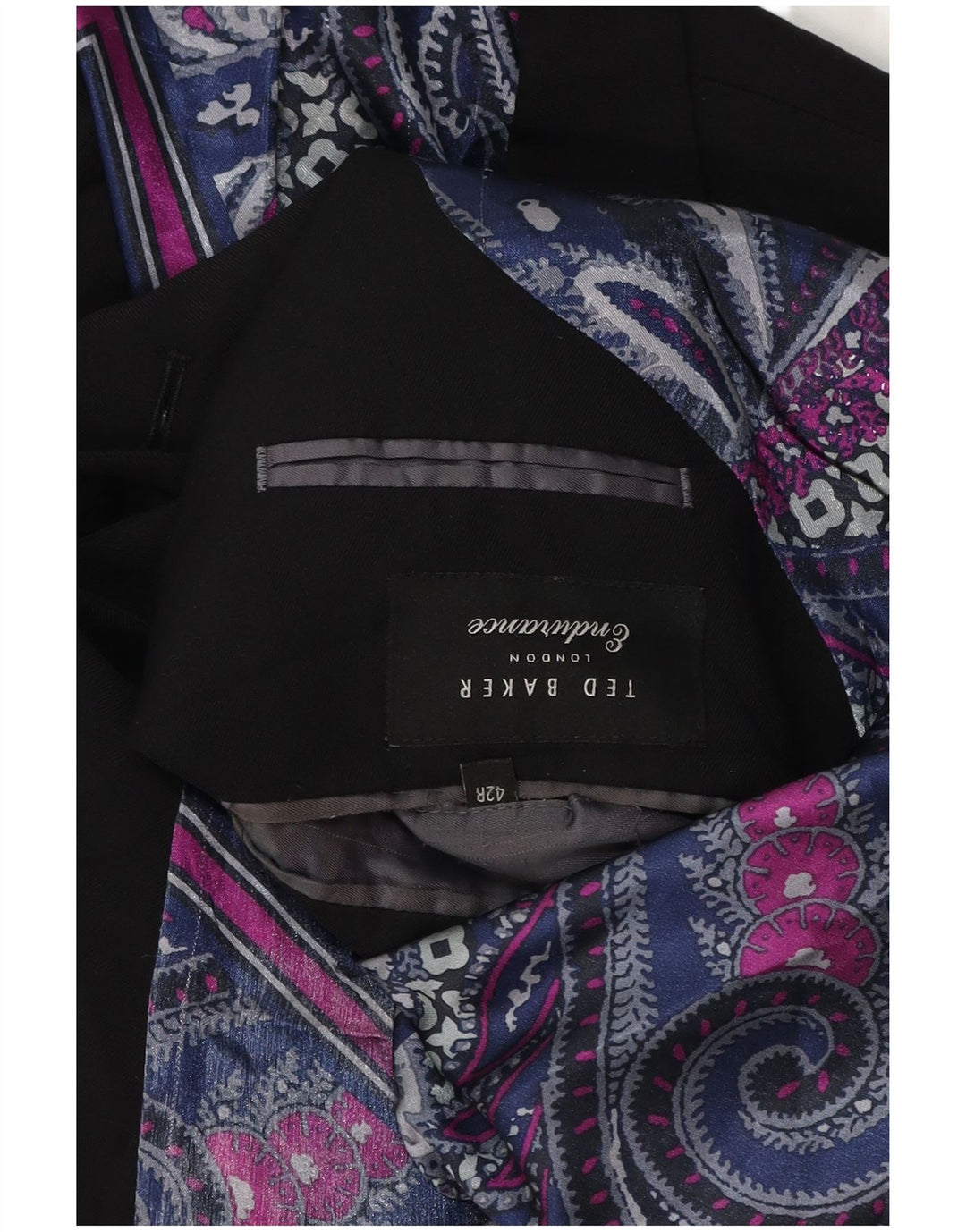 TED BAKER Męska marynarka zapinana na 2 guziki, UK 42 XL, czarna wełniana