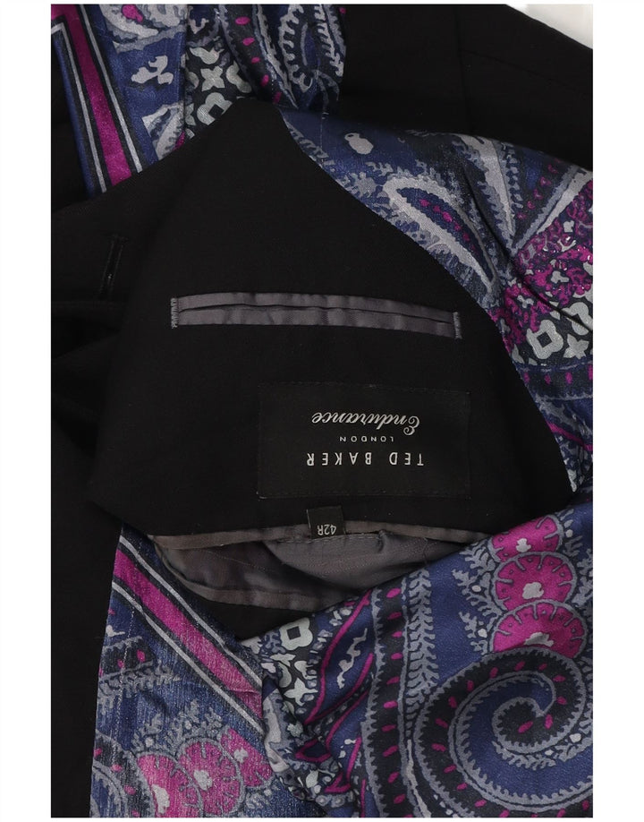 TED BAKER Męska marynarka zapinana na 2 guziki, UK 42 XL, czarna wełniana