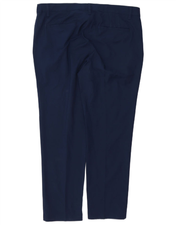 Męskie proste spodnie chino ADIDAS W36 L30 granatowy poliester