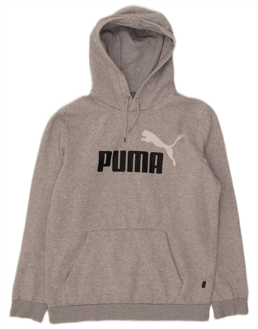 Męski sweter z kapturem Puma z grafiką, mały, szary, bawełniany