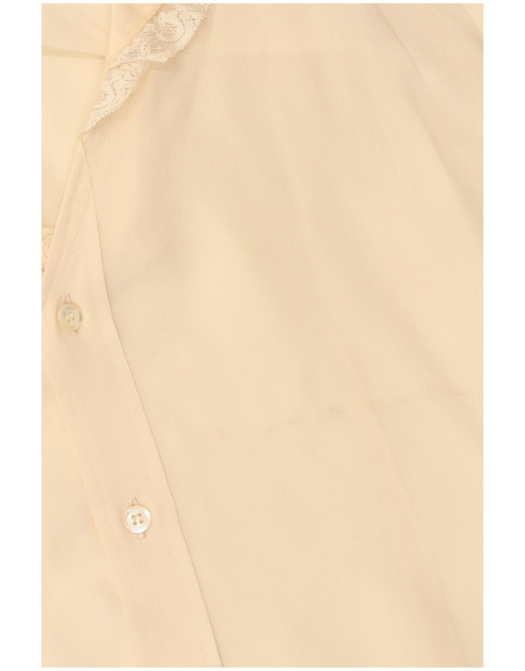 Bluzka damska z krótkim rękawem w stylu vintage, UK 14, średnia w kolorze złamanej bieli