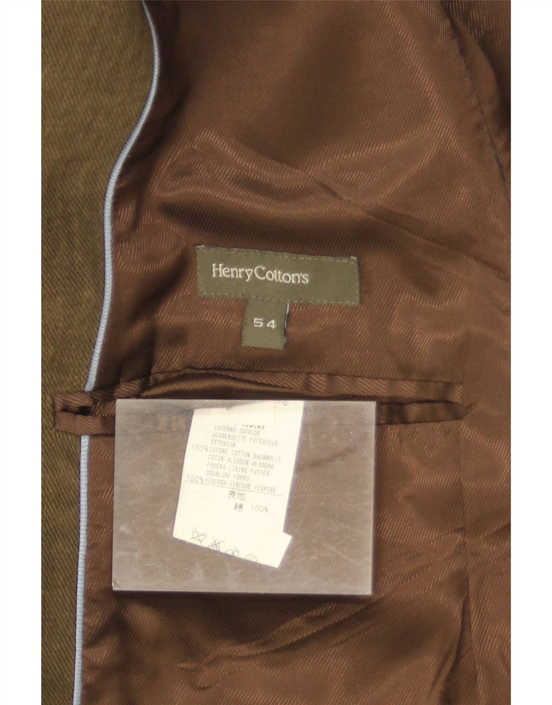 Męska marynarka zapinana na 3 guziki Henry Cottons IT 54 2XL Khaki Cotton