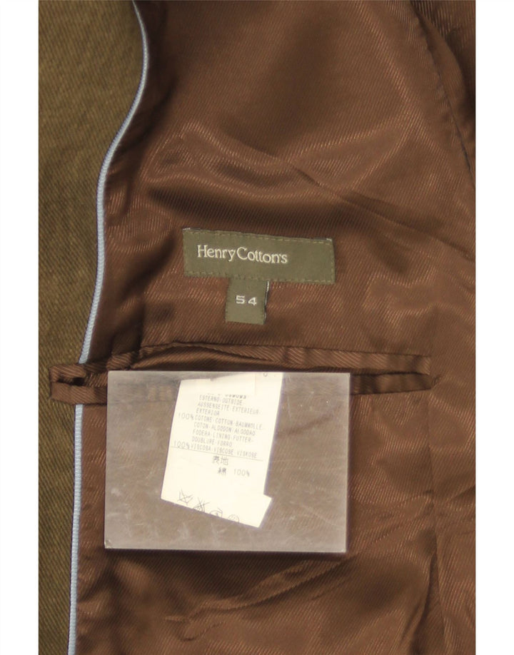 Męska marynarka zapinana na 3 guziki Henry Cottons IT 54 2XL Khaki Cotton