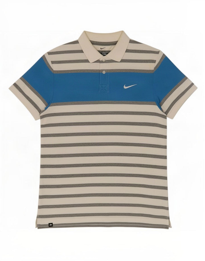 Męska koszulka polo Nike, duża, bawełniana w białe paski