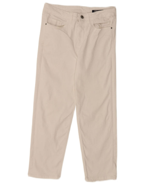 Marks & Spencer Damskie jeansy Cropped UK 12 Medium W28 L23 Biała bawełna