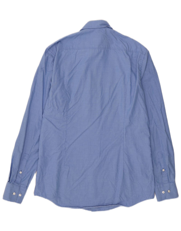 Koszula męska Hugo Boss Slim Fit, rozmiar 39 15 1/2, bawełniana w średnią niebieską kratkę