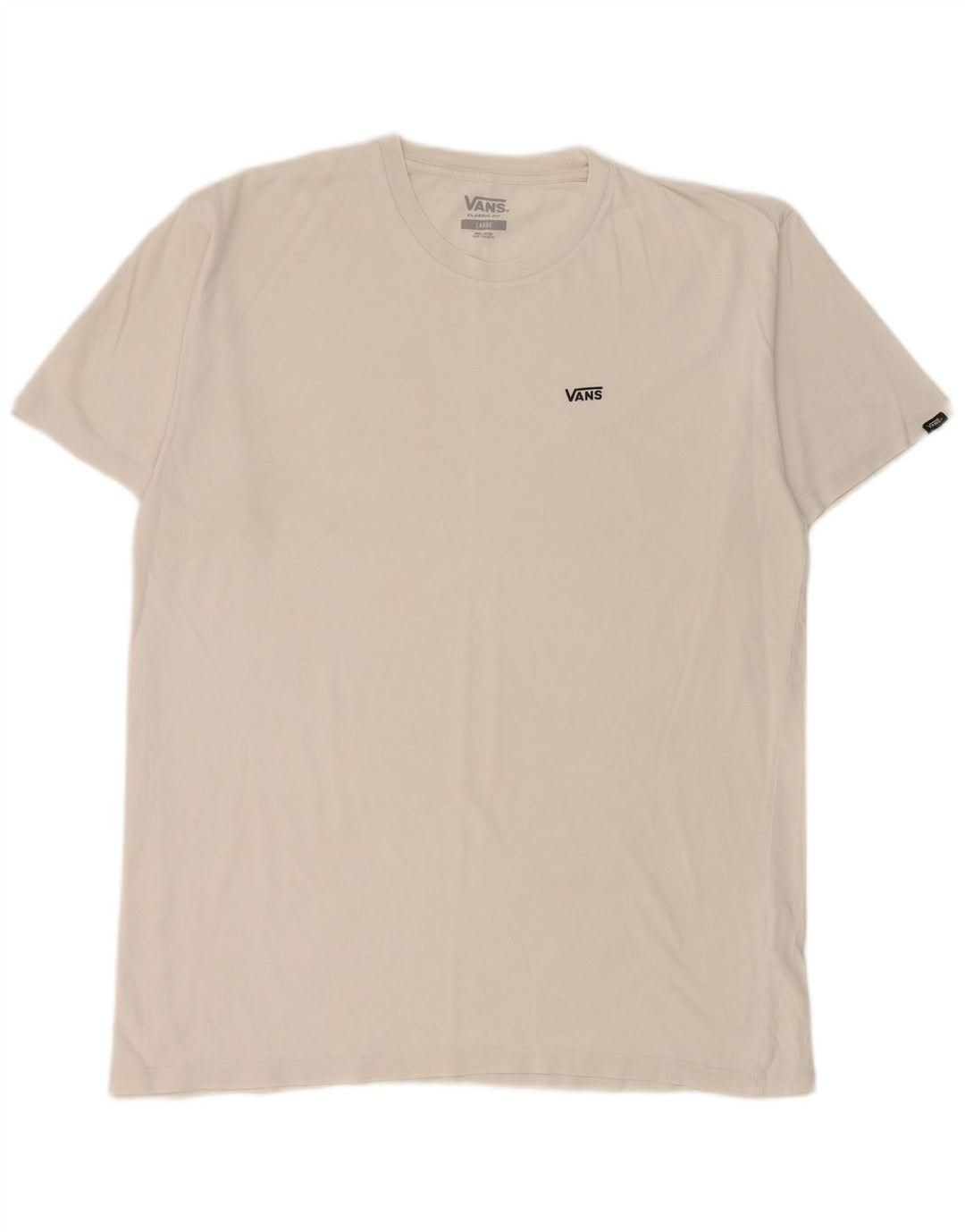 Męski T-shirt Vans o klasycznym kroju, duży, biały, bawełniany