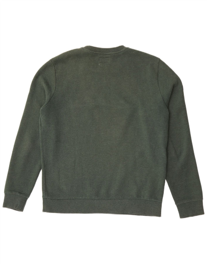 Męski sweter z grafiką Superdry, duży, zielony, bawełniany