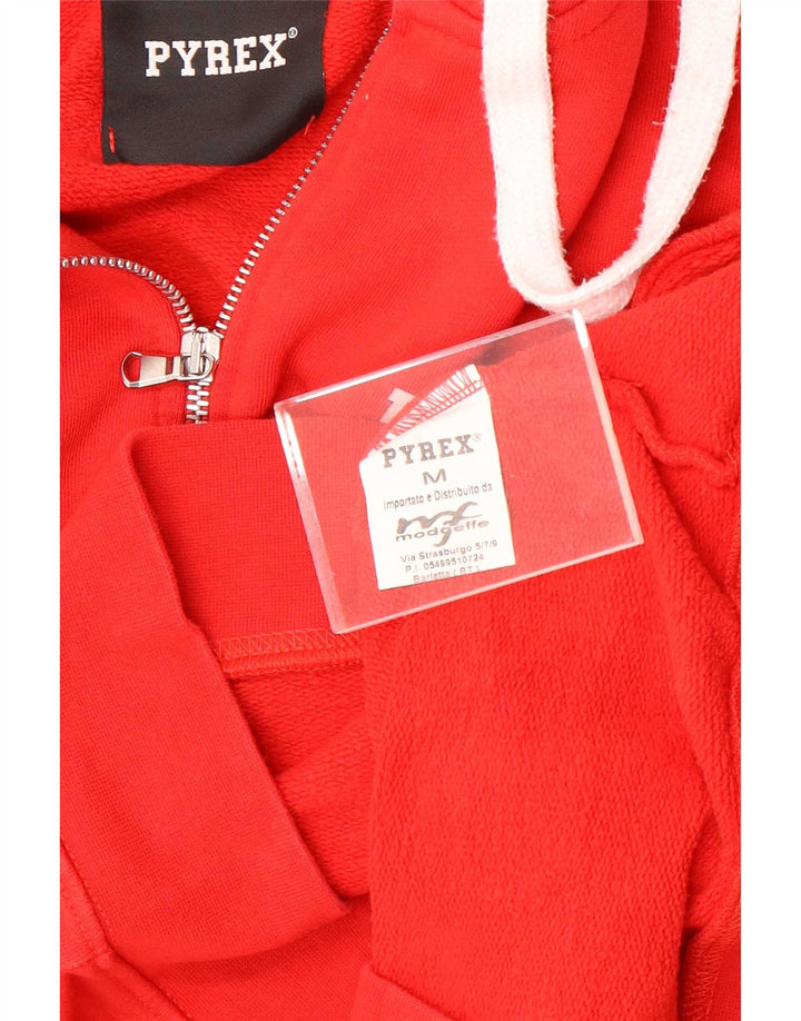 Damski sweter z kapturem i zamkiem błyskawicznym Pyrex, UK 14, średni czerwony, bawełniany
