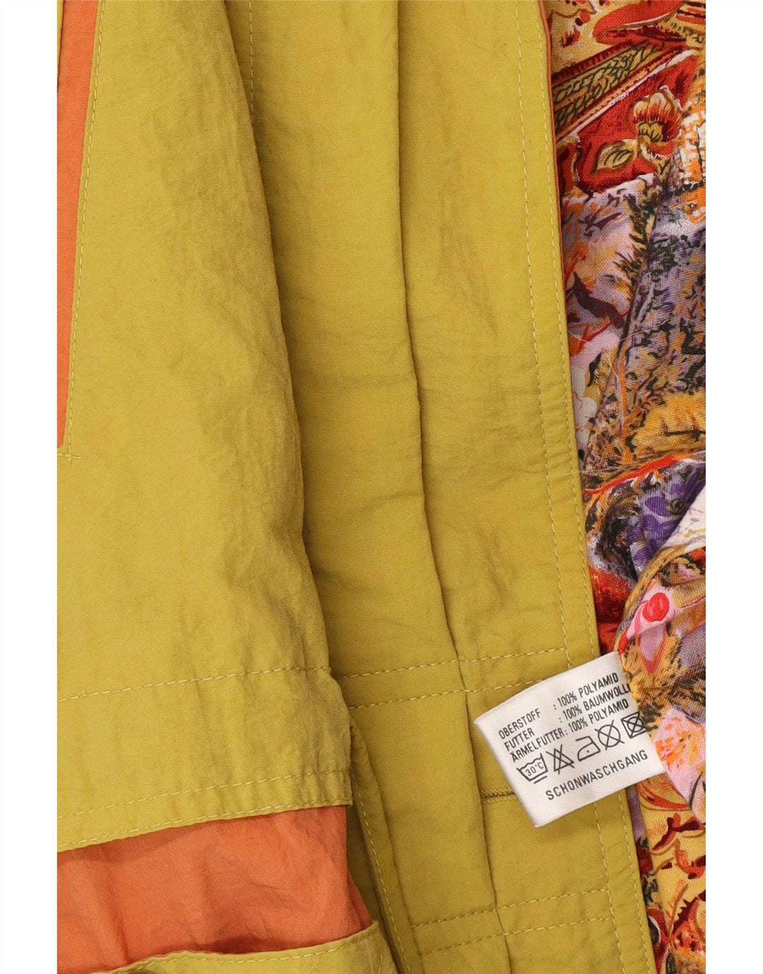 Vintage damska kurtka wiatrówka oversize EU 42, duża, żółta, poliamidowa