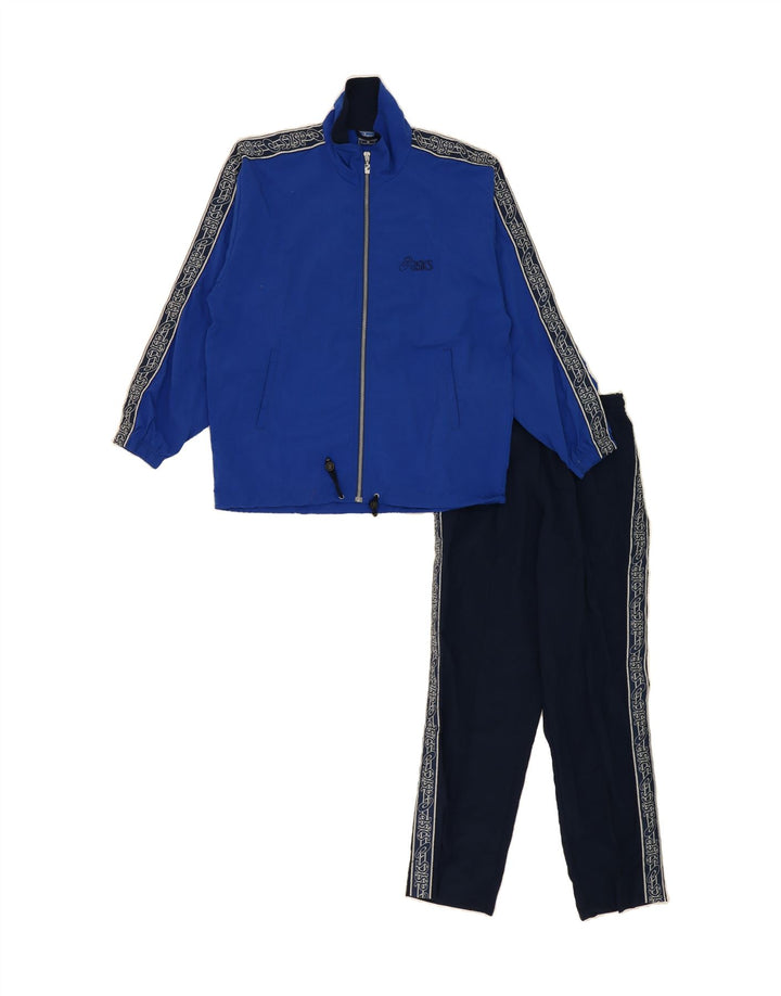 Męski pełny dres ASICS z grafiką, nylon w kolorze średniego błękitu