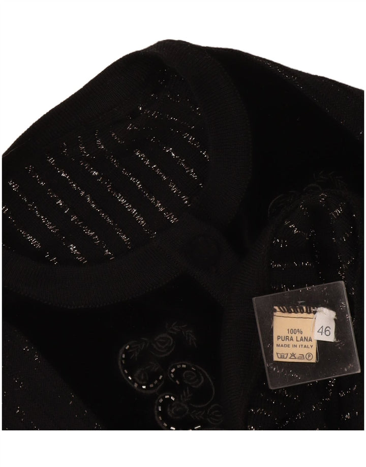 Sweter damski w stylu vintage IT 46, duża, wełniana w szare paski