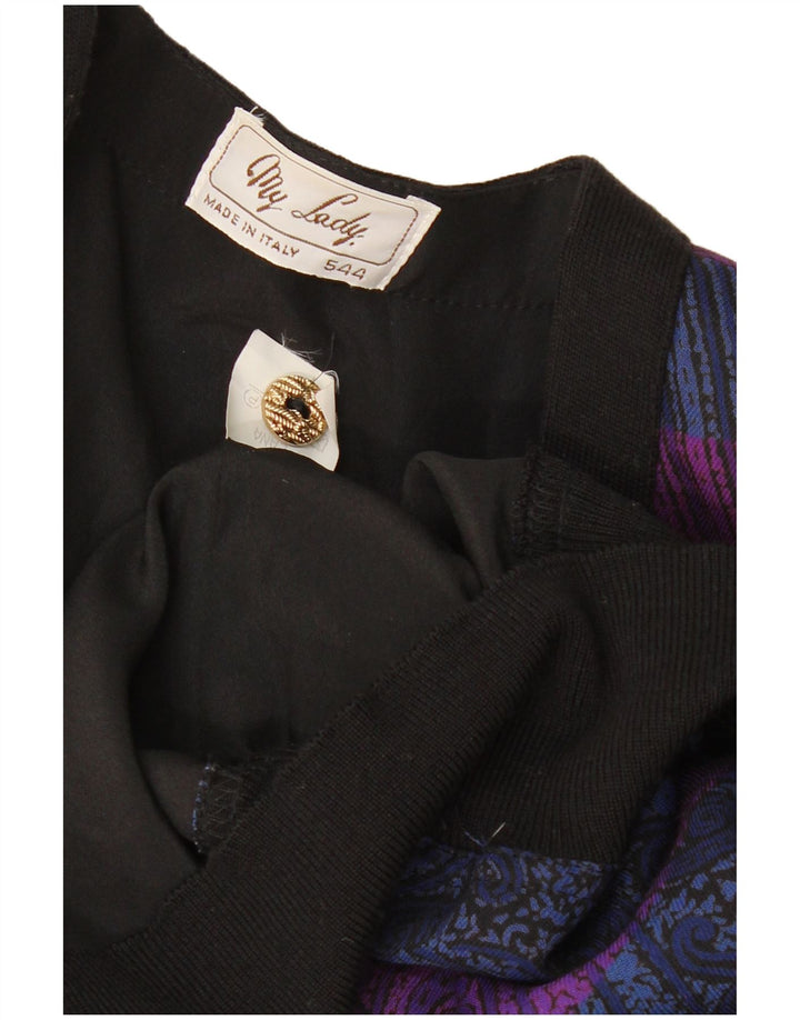 Sweter damski VINTAGE UK 16, duży, wielobarwny, wełniany paisley