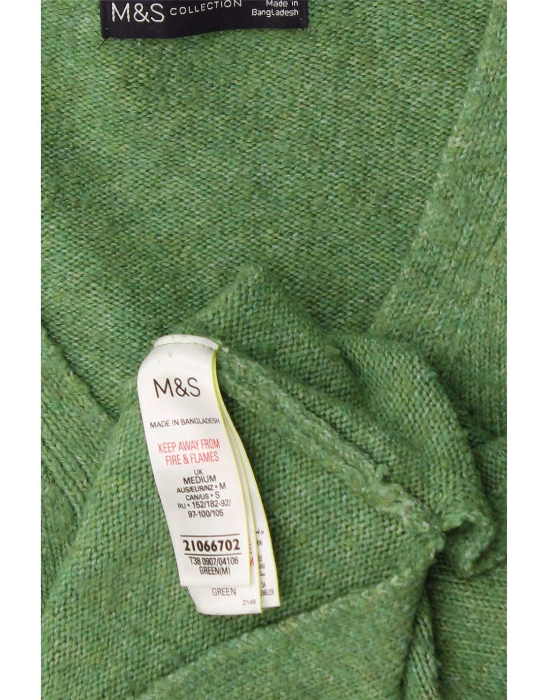 Marks & Spencer Damski sweter oversize z dekoltem w kształcie litery V, UK 14, średni zielony
