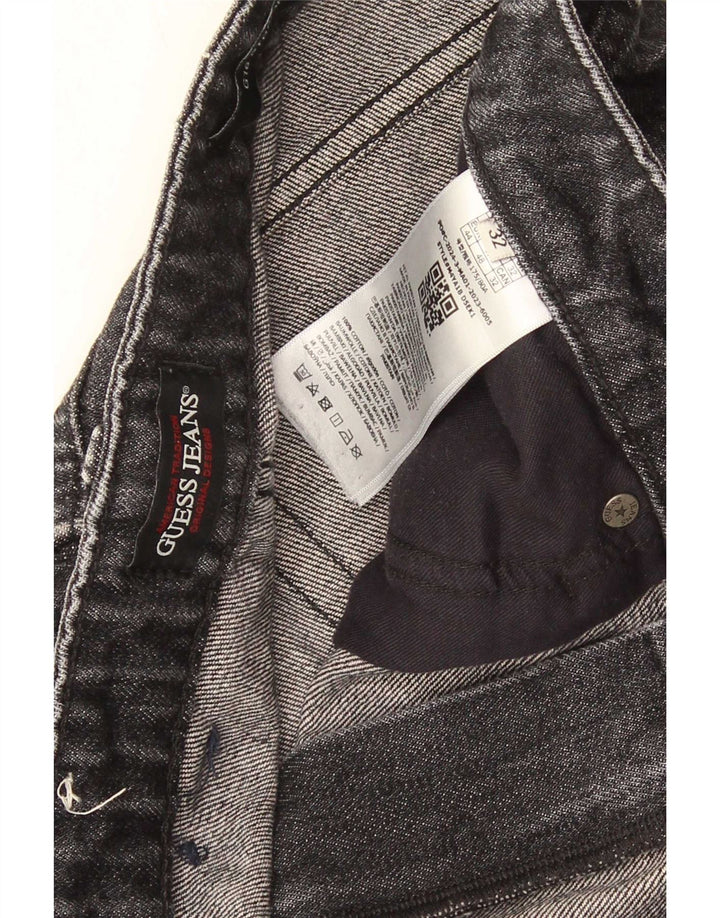 Męskie jeansy Guess Straight W32 L32 Czarne bawełniane