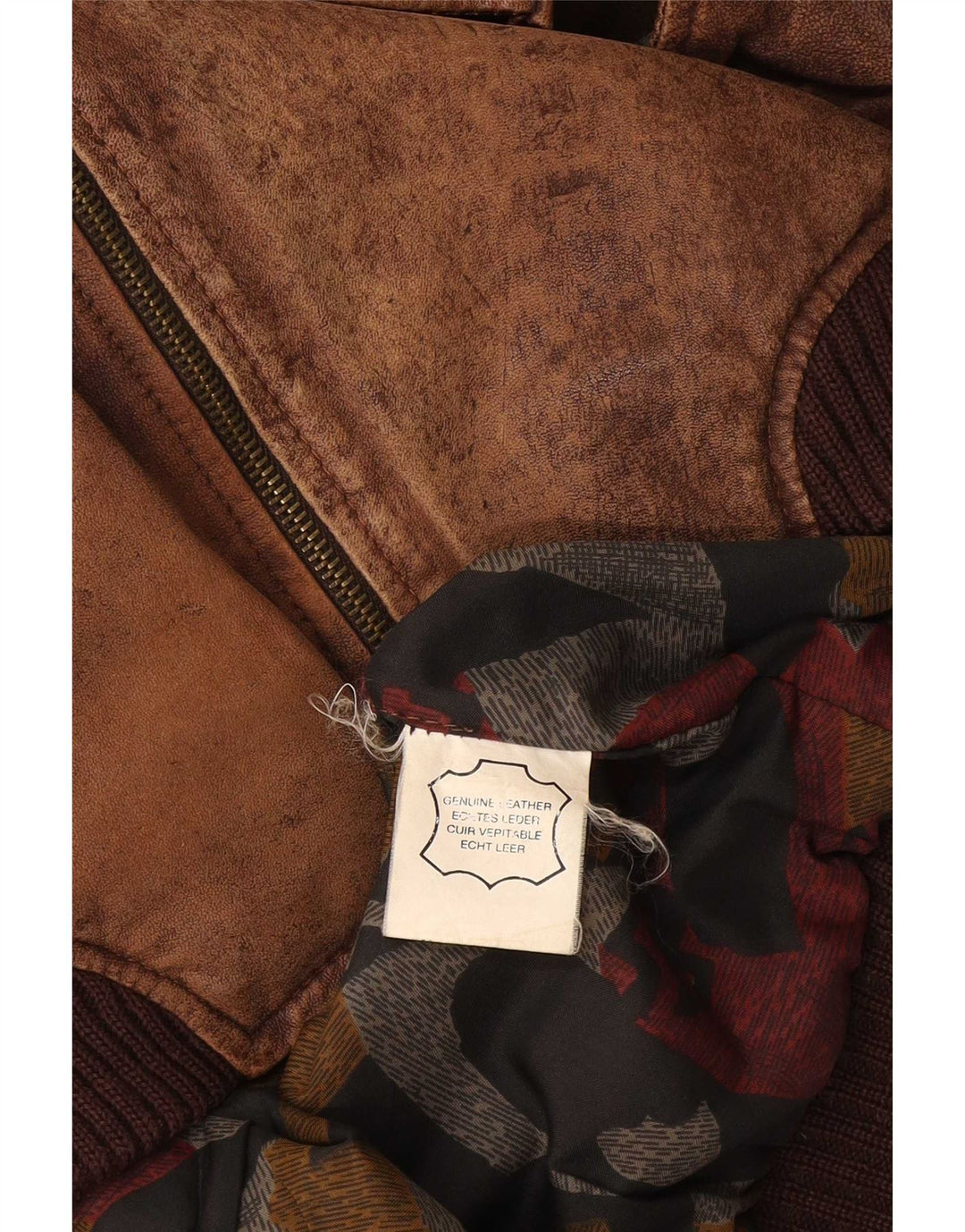 Vintage męska kurtka skórzana UK 44 2XL brązowa skóra
