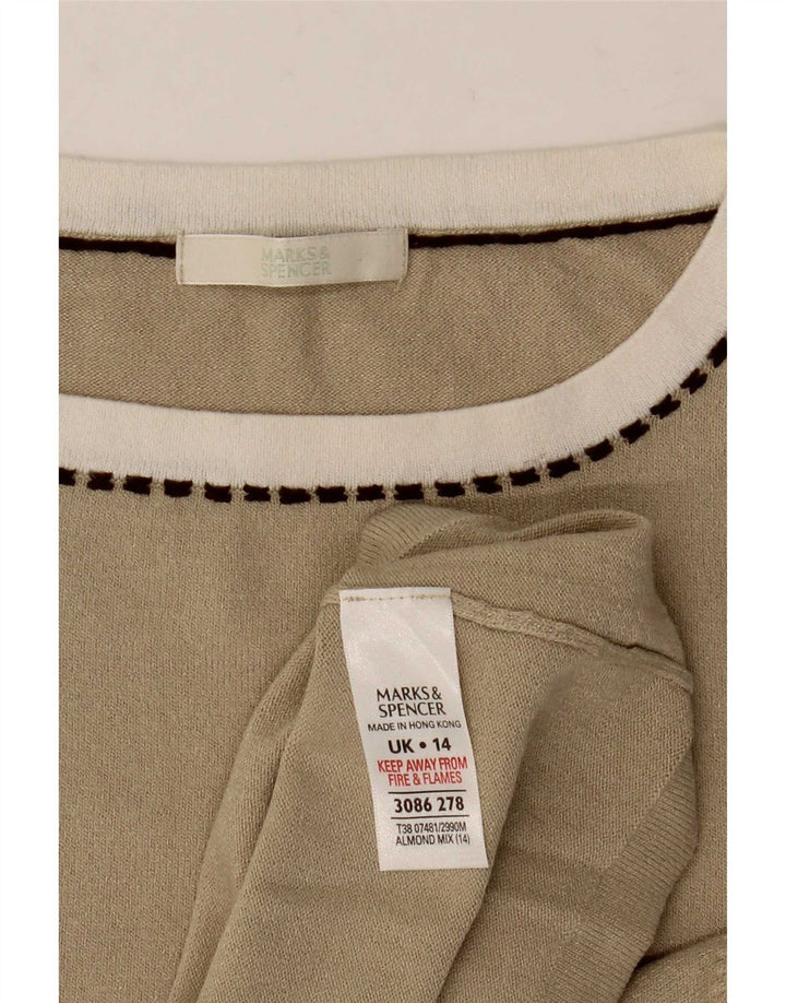 Marks & Spencer Damski top z kamizelką UK 14 w średnim beżowym kolorze wiskozy