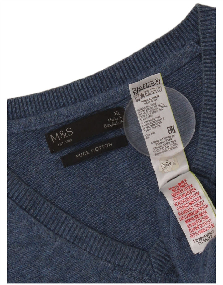 Marks & Spencer Męski podkoszulek XL z kamizelką XL, niebieski, bawełniany
