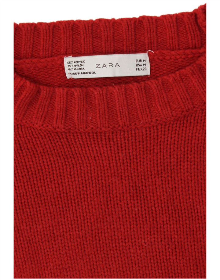 Sweter damski Zara z dekoltem w łódkę UK 12, średni czerwony