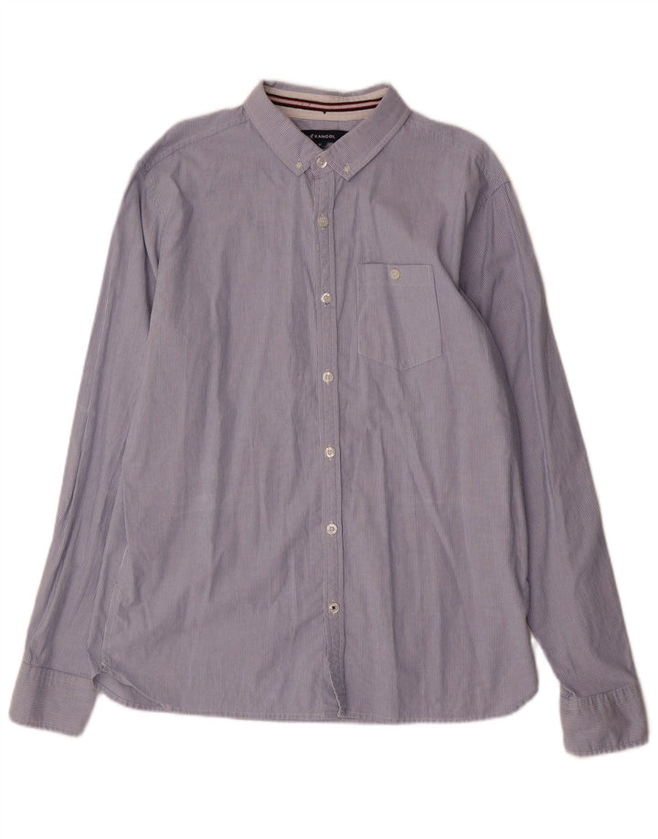 Koszula męska KANGOL XL, niebieska, bawełniana w prążki