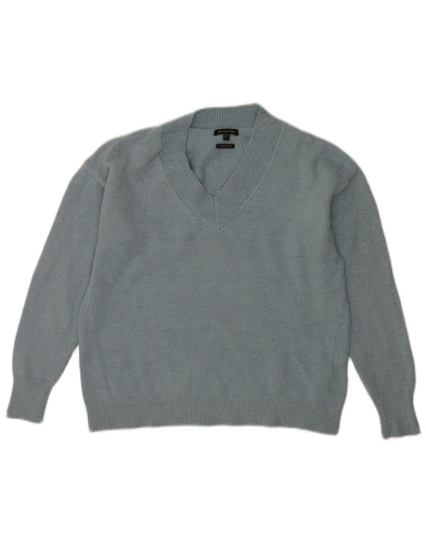 Damski sweter Massimo Dutti z dekoltem w kształcie litery V, UK 14, średni niebieski poliamid