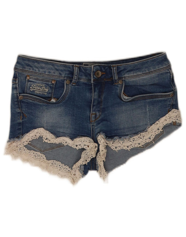 Damskie spodnie dżinsowe Superdry W26 Małe, niebieskie, bawełniane