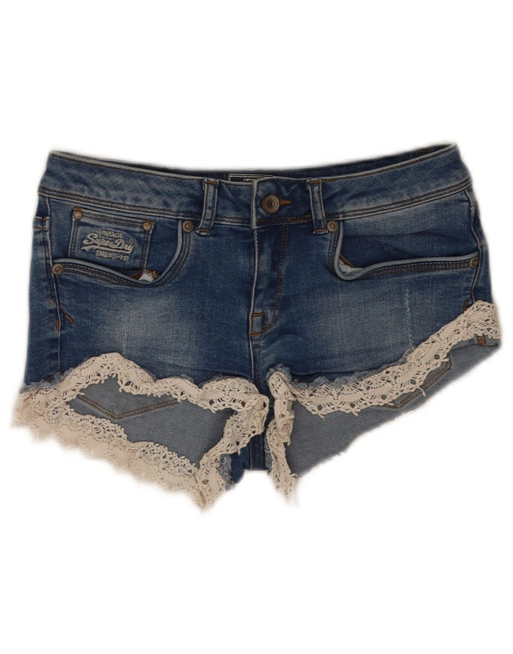 Damskie spodnie dżinsowe Superdry W26 Małe, niebieskie, bawełniane