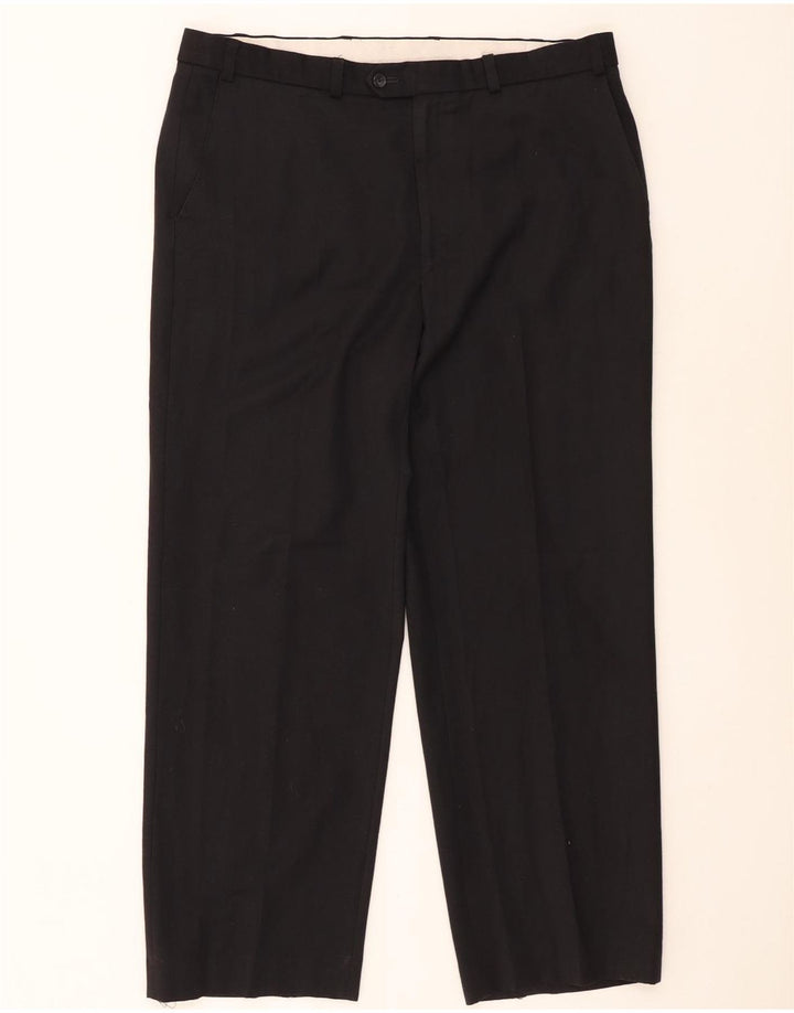 Marks & Spencer Męskie proste spodnie chino W38 L29 Czarny poliester