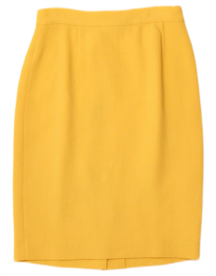 VINTAGE Damski komplet spódnic zapinanych na 4 guziki IT 44 Medium W26 Żółta wełna