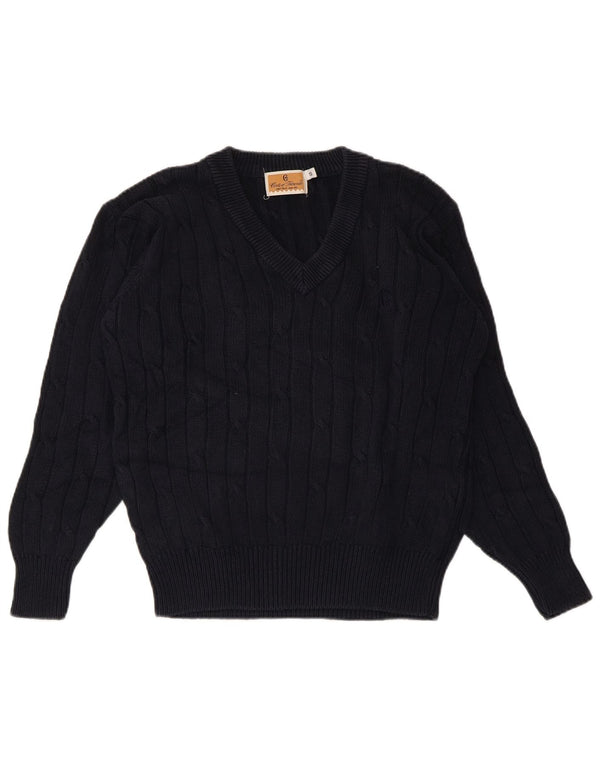 CONTE OF FLORENCE Damski sweter z dekoltem w kształcie litery V, UK 10, mały, granatowy