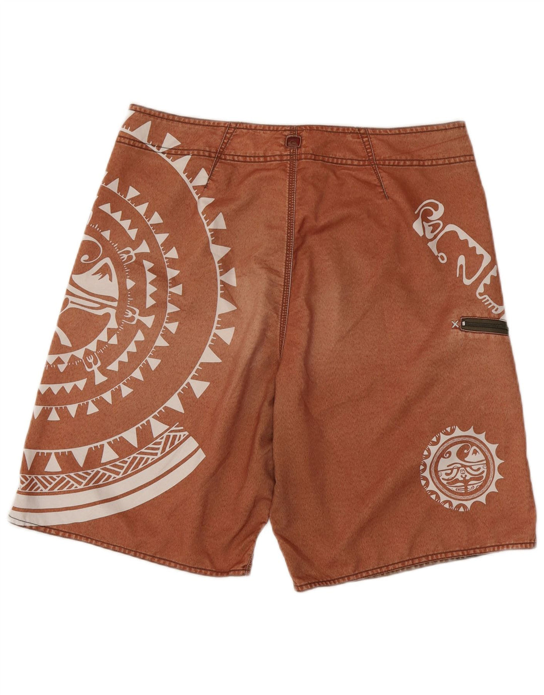 Męskie spodenki kąpielowe Quiksilver z grafiką Średni brązowy geometryczny poliester