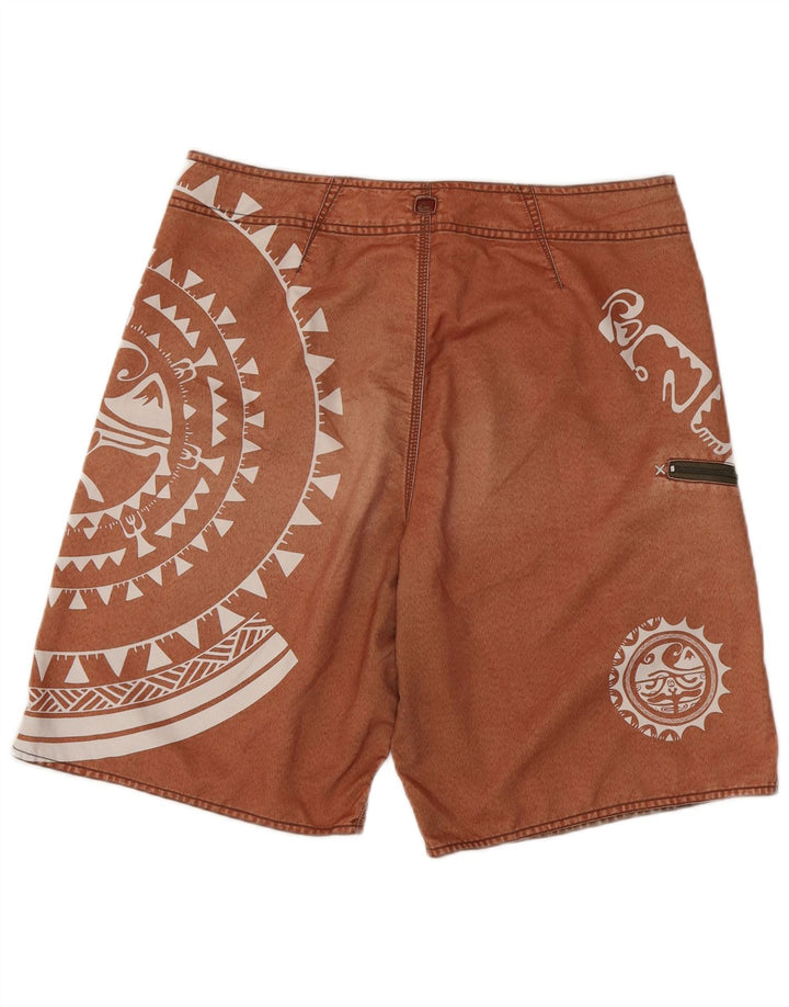 Męskie spodenki kąpielowe Quiksilver z grafiką Średni brązowy geometryczny poliester