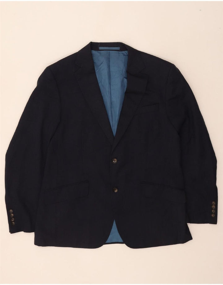 MARKS & SPENCER Mens Regular Fit Blazer Jacket UK 40 Large Navy Blue Vintage Marks & Spencer and Second-Hand Marks & Spencer from Messina Hembry 