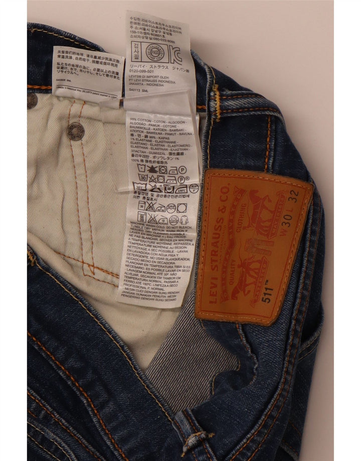 Damskie jeansy LEVI'S 511 Slim W30 L32 Niebieskie bawełniane